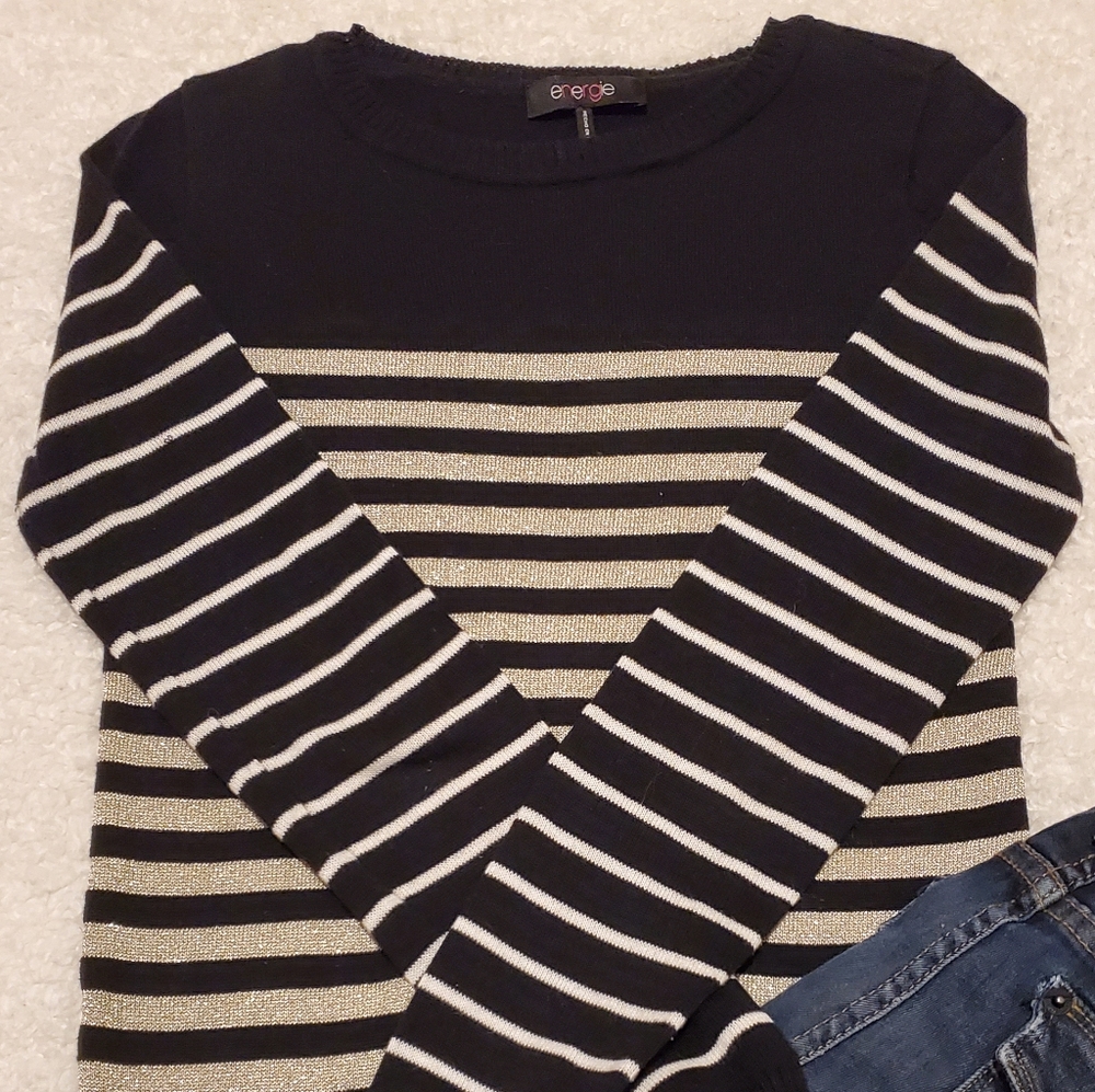 Energie small long sleeve striped sweater